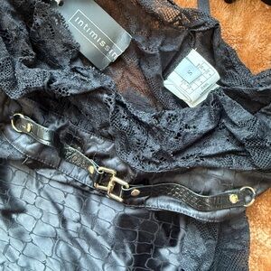 Intimissimi Black Lace and Satin Ensemble